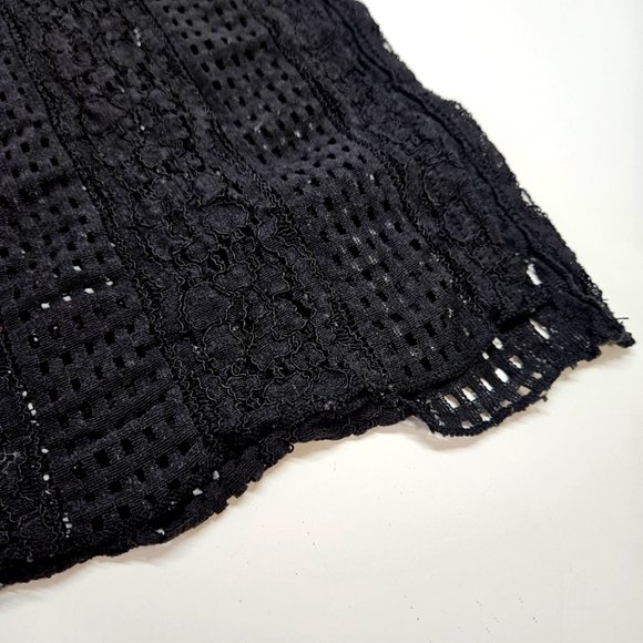 BECCA Black Crochet Lace Side Split Leg Lounge Beach Coverup Pants Small - Picture 4 of 7